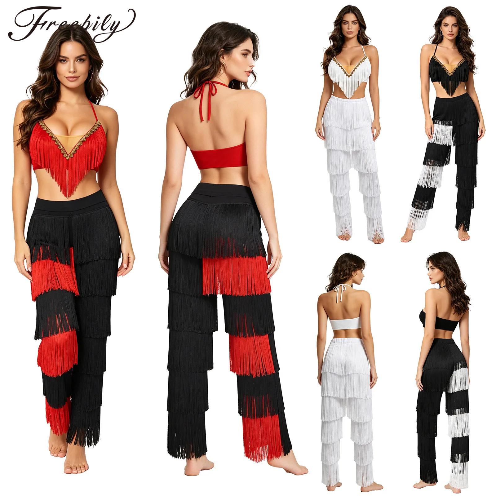 Women 2pcs Tassel Latin Dance  - Lace Bralette Set review and price